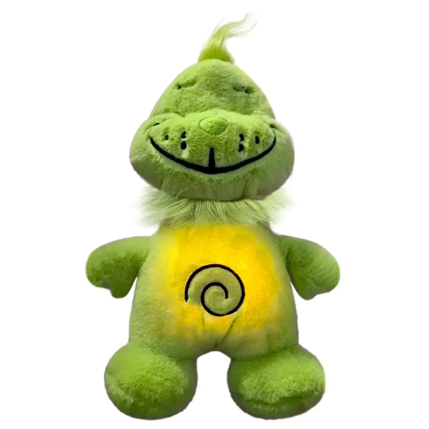 Green Shaggy Anime Plush Toy Breathing Companion Doll @ Glowing Belly Stuffed Animal Peripheral Holiday Gift for Kids